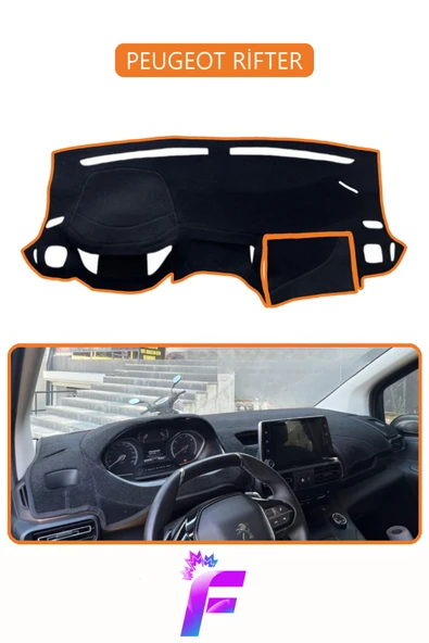 MİRCEM PEUGEOT RİFTER Uyumlu Torpido Örtüsü | Yansıma Önleyici | Tam Koruma | Kolay ve Hızlı Montaj | J22 Kahverengi ürün görseli 1