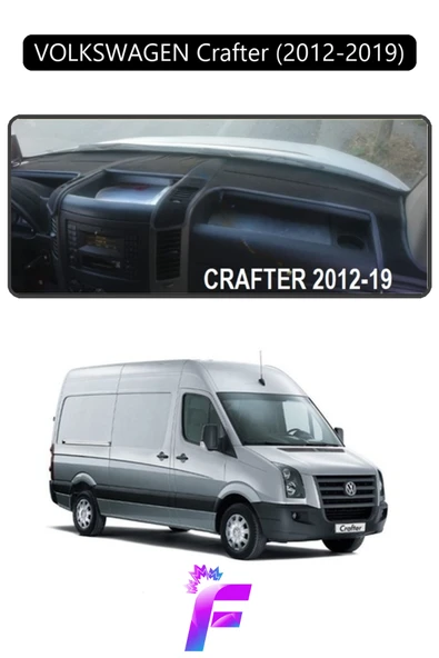 MİRCEM VOLKSWAGEN CRAFTER (2012-2019) Uyumlu Torpido Örtüsü | Yansıma Önleyici | Koruma | Hızlı Montaj |K78 Siyah ürün görseli 1