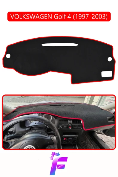 MİRCEM VOLKSWAGEN GOLF 4 (1997-2003) Uyumlu Torpido Örtüsü | Yansıma Önleyici | Koruma | Hızlı Montaj | K81 Kırmızı ürün görseli 1