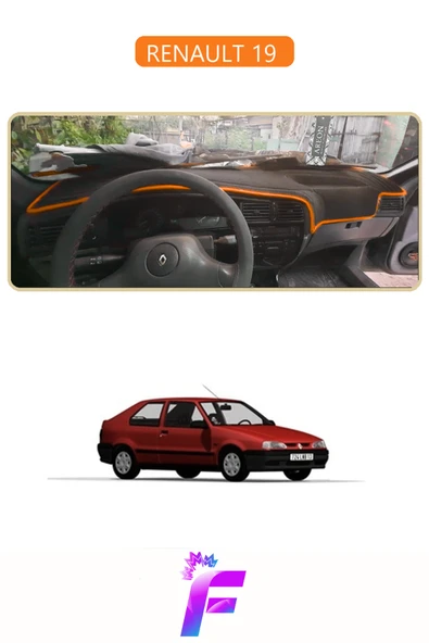 MİRCEM RENAULT 19  Uyumlu  Torpido Örtüsü | Yansıma Önleyici | Tam Koruma | Hızlı ve Kolay Montaj | J40 Kahverengi ürün görseli 1