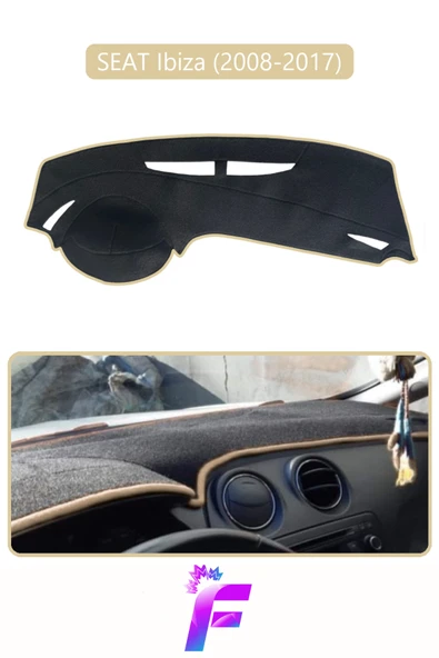 MİRCEM SEAT IBIZA (2008-2017) Uyumlu Torpido Örtüsü | Yansıma Önleyici | Tam Koruma | Hızlı Montaj | K13 Bej ürün görseli 1