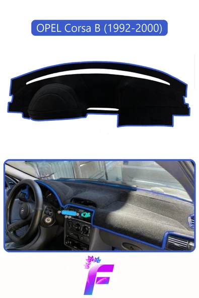 MİRCEM OPEL CORSA B (1992-2000) Uyumlu Torpido Örtüsü | Yansıma Önleyici | Tam Koruma | Kolay Montaj | H77 Mavi ürün görseli 1
