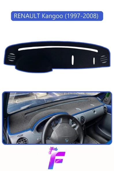 MİRCEM RENAULT KANGOO (1997-2008) Uyumlu Torpido Örtüsü | Yansıma Önleyici | Tam Koruma | Hızlı Montaj |J83 Mavi ürün görseli 1
