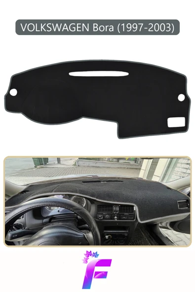 MİRCEM VOLKSWAGEN BORA (1997-2003) Uyumlu Torpido Örtüsü | Yansıma Önleyici | Tam Koruma | Hızlı Montaj K68 Gri ürün görseli 1