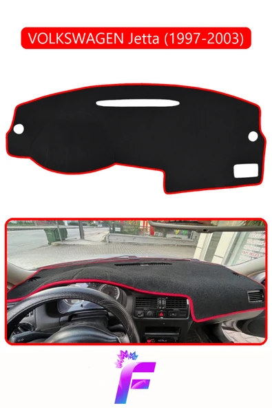 MİRCEM VOLKSWAGEN JETTA (1997-2003) Uyumlu Torpido Örtüsü | Yansıma Önleyici | Koruma | Hızlı Montaj | K87 Kırmızı ürün görseli 1