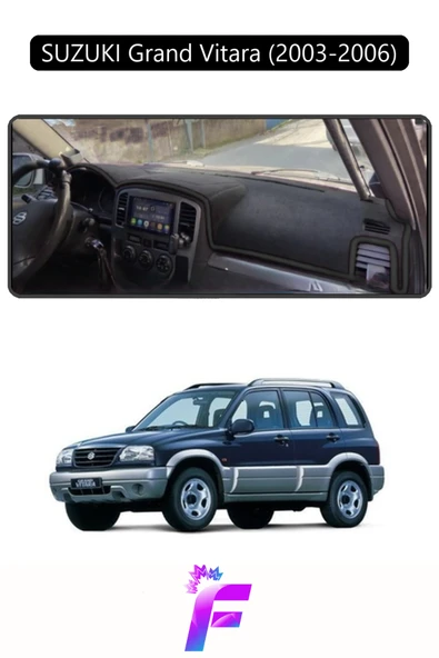 MİRCEM SUZUKI GRAND VİTARA (2003-2006) Uyumlu Torpido Örtüsü | Yansıma Önleyici | Tam Koruma | K48 Siyah ürün görseli 1