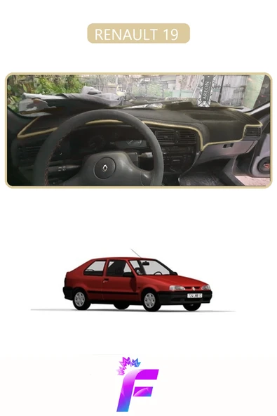 MİRCEM RENAULT 19  Uyumlu  Torpido Örtüsü | Yansıma Önleyici | Tam Koruma | Hızlı ve Kolay Montaj | J37 Bej ürün görseli 1