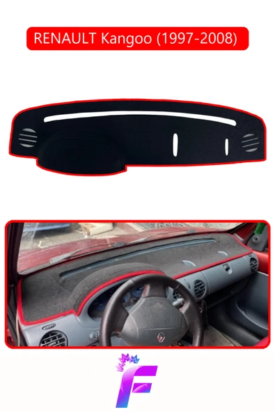 MİRCEM RENAULT KANGOO (1997-2008) Uyumlu Torpido Örtüsü | Yansıma Önleyici | Tam Koruma | Hızlı Montaj |J81 Kırmızı ürün görseli 1