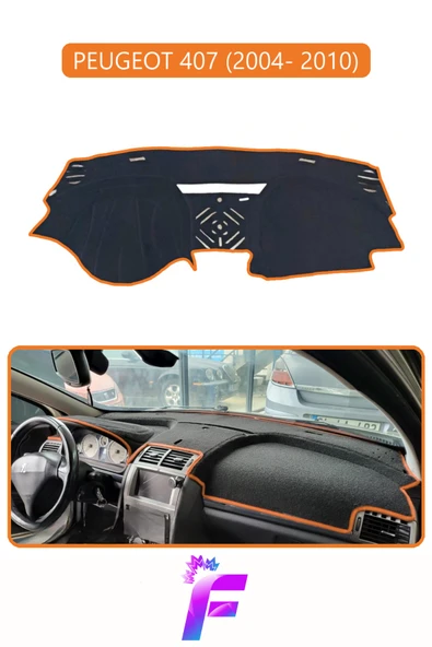 MİRCEM PEUGEOT 407 (2004-2010) Uyumlu Torpido Örtüsü | Yansıma Önleyici | Tam Koruma | Kolay Montaj | H88 Kahverengi ürün görseli 1