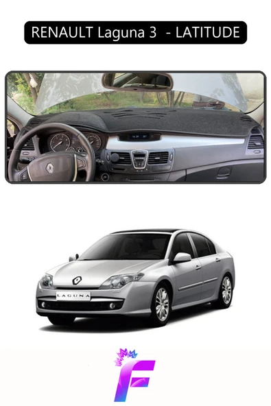 MİRCEM RENAULT LAGUNA 3 Uyumlu Torpido Örtüsü | Yansıma Önleyici | Tam Koruma | Hızlı ve Kolay Montaj | J90 Siyah ürün görseli 1