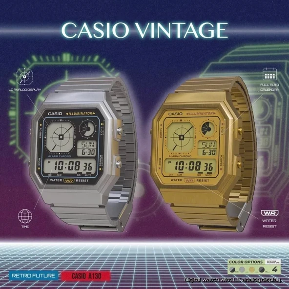 Casio A130WE-1ADF Kol Saati - Resim 8