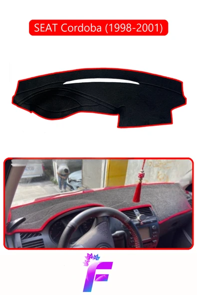 MİRCEM SEAT CORDOBA (1998-2001) Uyumlu Torpido Örtüsü | Yansıma Önleyici | Tam Koruma | Hızlı Montaj | K3 Kırmızı ürün görseli 1