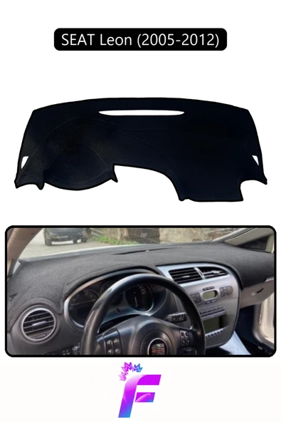 MİRCEM SEAT LEON (2005-2012) Uyumlu Torpido Örtüsü | Yansıma Önleyici | Tam Koruma | Hızlı Montaj | K24 Siyah ürün görseli 1