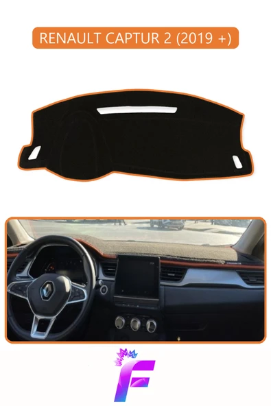 MİRCEM RENAULT CAPTUR 2 (2019+) Uyumlu  Torpido Örtüsü | Yansıma Önleyici | Koruma | Hızlı Montaj | J52 Kahverengi ürün görseli 1
