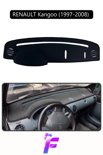MİRCEM RENAULT KANGOO (1997-2008) Uyumlu Torpido Örtüsü | Yansıma Önleyici | Tam Koruma | Hızlı Montaj |J84 Siyah ürün görseli 1