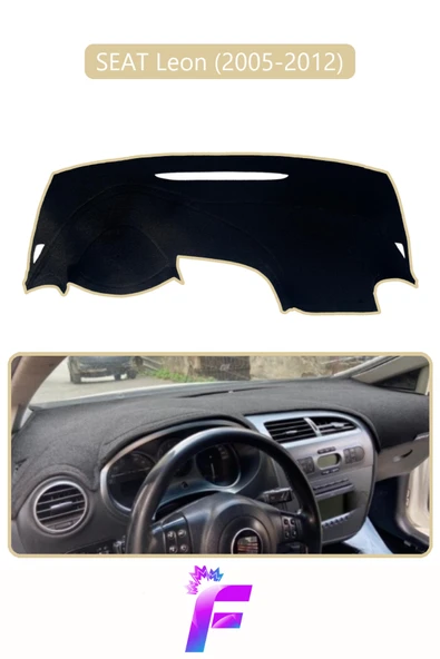 MİRCEM SEAT LEON (2005-2012) Uyumlu Torpido Örtüsü | Yansıma Önleyici | Tam Koruma | Hızlı Montaj | K19 Bej ürün görseli 1
