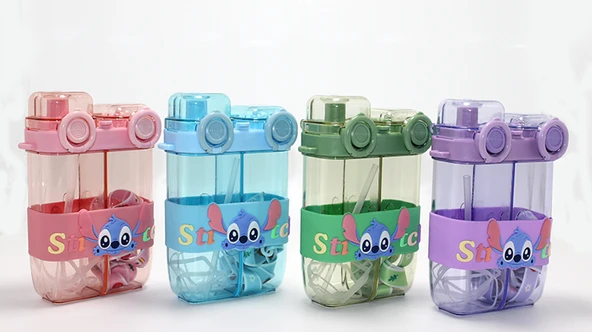 Stitch Çift Bölmeli Pipetli Suluk - Model 1 ürün görseli 1