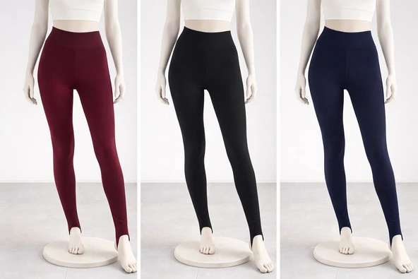 Kadın Spor Tayt Topuk Lastikli Yüksek Bel Slim Fit ürün görseli 1