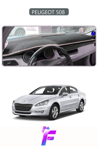 MİRCEM PEUGEOT 508 (2010-2018) Uyumlu Torpido Örtüsü | Yansıma Önleyici | Tam Koruma | Kolay Montaj | H92 Gri ürün görseli 1