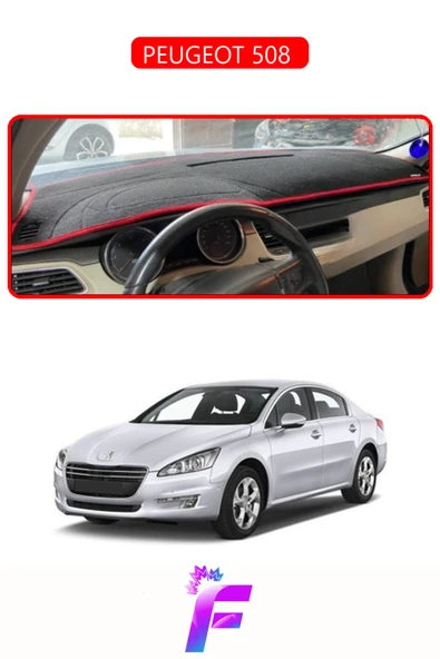 MİRCEM PEUGEOT 508 (2010-2018) Uyumlu Torpido Örtüsü | Yansıma Önleyici | Tam Koruma | Kolay Montaj | H93 Kırmızı ürün görseli 1