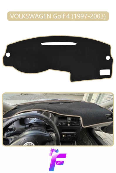 MİRCEM VOLKSWAGEN GOLF 4 (1997-2003) Uyumlu Torpido Örtüsü | Yansıma Önleyici | Koruma | Hızlı Montaj | K79 Bej ürün görseli 1