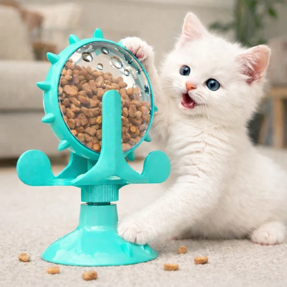 TriLine Akıllı Kedi Oyuncağı Mama Dağıtıcı Zeka Geliştirici İnteraktif Yavaş Besleme Özellikli ürün görseli 1