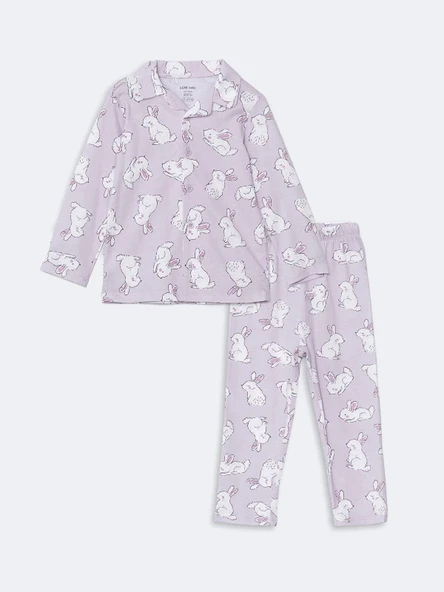 LCW baby LİLA Gömlek Yaka Kız Bebek Pijama Takımı ürün görseli 1