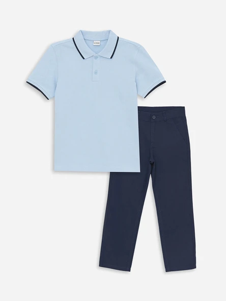 LCW Kids MAVİ Polo Yaka Erkek Çocuk Tişört ve Pantolon ürün görseli 1