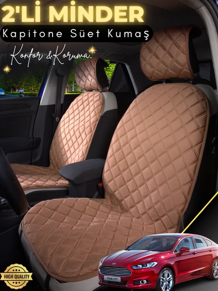 MİRCEM Ford Mondeo Uyumlu 2'li Süet Oto Koltuk Minderi | Terletmez | Kolay Montaj | Oto Aksesuar | A5 Kahverengi ürün görseli 1