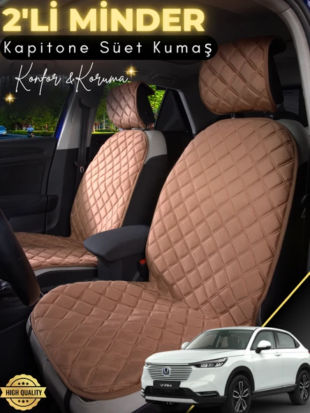 MİRCEM Honda HR-V Uyumlu 2'li Süet Oto Koltuk Minderi | Terletmez | Kolay Montaj | Oto Aksesuar | A5 Kahverengi ürün görseli 1