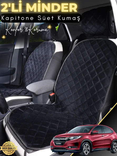 MİRCEM Honda HR-V Uyumlu 2'li Süet Oto Koltuk Minderi | Terletmez | Kolay Montaj | Oto Aksesuar | A2 Siyah ürün görseli 1