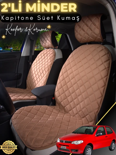 MİRCEM Fiat Palio Uyumlu 2'li Süet Oto Koltuk Minderi | Terletmez | Universal | Oto Koltuk Kılıfı | A1 Kahverengi ürün görseli 1