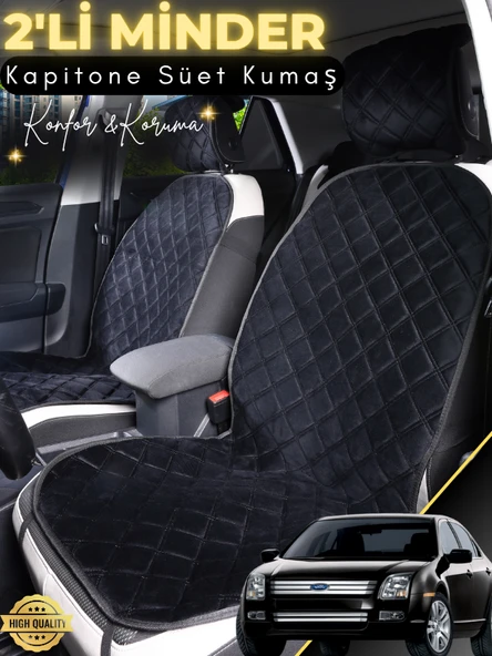 MİRCEM Ford Fusion Uyumlu 2'li Süet Oto Koltuk Minderi | Terletmez | Universal | Oto Aksesuar | A2 Siyah ürün görseli 1
