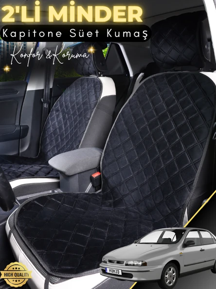 MİRCEM Fiat Marea Uyumlu 2'li Süet Oto Koltuk Minderi | Terletmez | Kolay Montaj | Oto Aksesuar | A2 Siyah ürün görseli 1