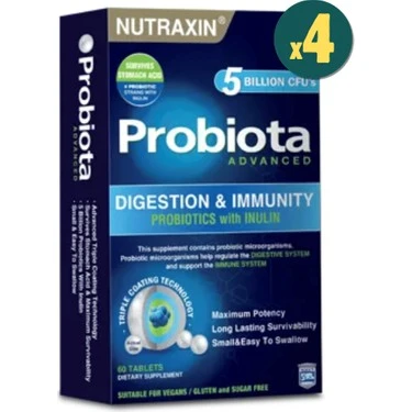 Nutraxin Probiota Advanced 60 Tablet 4'Lü PAKET (SKT:07/2027) ürün görseli 1