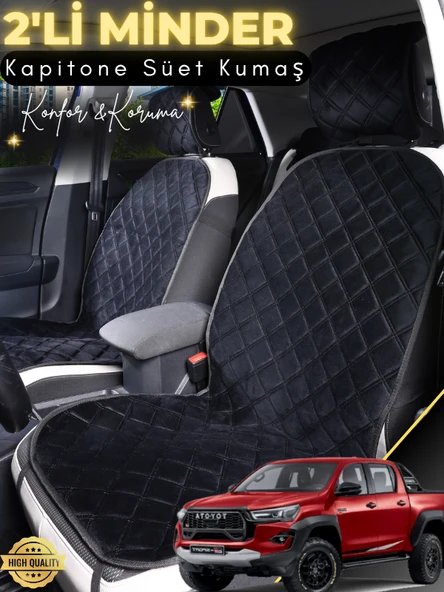 MİRCEM Toyota Hiux Uyumlu 2'li Süet Oto Koltuk Minderi | Terletmez | Kolay Montaj | Oto Aksesuar | A6 Siyah ürün görseli 1
