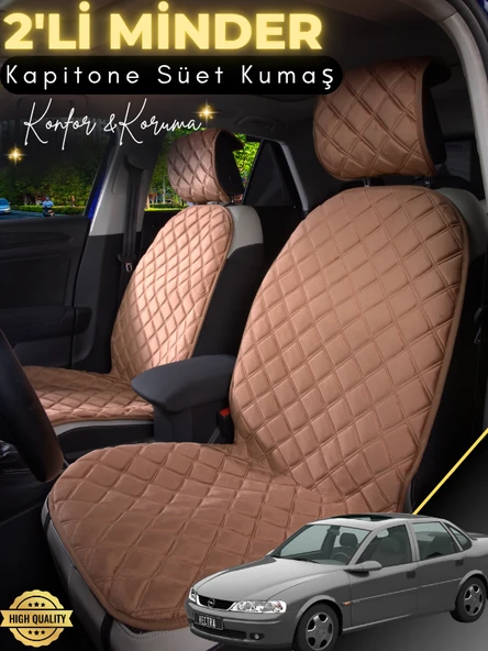 MİRCEM Opel Vectra B Uyumlu 2'li Süet Oto Koltuk Minderi | Terletmez | Universal | Su Geçirmez | A1 Kahverengi ürün görseli 1