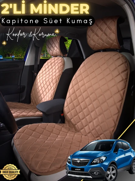 MİRCEM Opel Mokka Uyumlu 2'li Süet Oto Koltuk Minderi | Terletmez | Universal | Tam Koruma | A1 Kahverengi ürün görseli 1