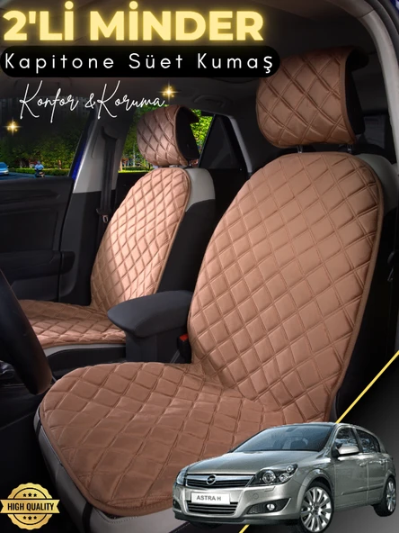 MİRCEM Opel Astra H Uyumlu 2'li Süet Oto Koltuk Minderi | Terletmez | Universal | Su Geçirmez | A1 Kahverengi ürün görseli 1
