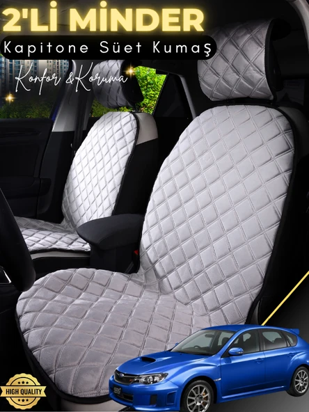 MİRCEM Subaru İmprezza Uyumlu 2'li Süet Oto Koltuk Minderi | Terletmez | Universal | Su Geçirmez | A3 Gri ürün görseli 1