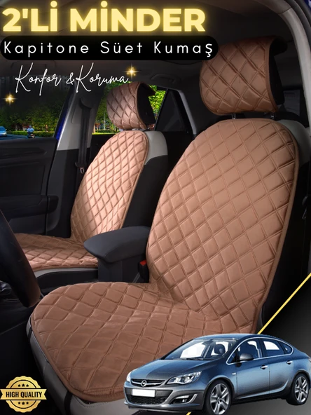 MİRCEM Opel Astra J Uyumlu 2'li Süet Oto Koltuk Minderi | Terletmez | Universal | Oto Koltuk Kılıfı | A1 Kahverengi ürün görseli 1