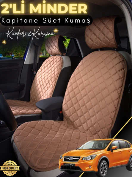 MİRCEM Subaru Xv Uyumlu 2'li Süet Oto Koltuk Minderi | Terletmez | Universal | Su Geçirmez | A1 Kahverengi ürün görseli 1