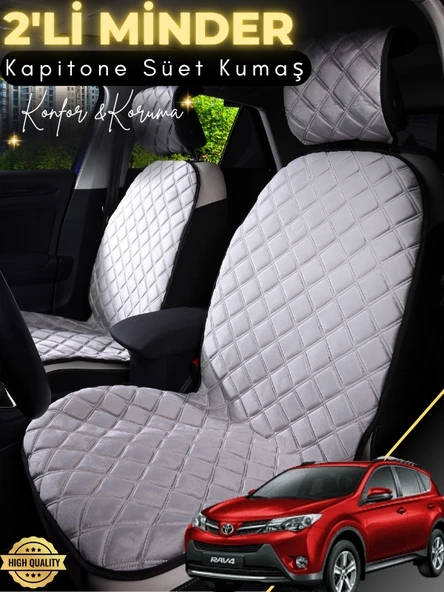 MİRCEM Toyota Rav 4 Uyumlu 2'li Süet Oto Koltuk Minderi | Terletmez | Universal | Oto Aksesuar | A7 Gri ürün görseli 1