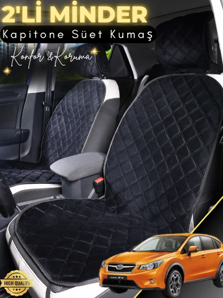 MİRCEM Subaru Xv Uyumlu 2'li Süet Oto Koltuk Minderi | Terletmez | Universal | Su Geçirmez | A2 Siyah ürün görseli 1