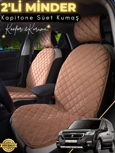 MİRCEM Peugeot Partner Tepee Uyumlu 2'li Süet Oto Koltuk Minderi | Terletmez | Universal | Oto Aksesuar |A3 Gri ürün görseli 1
