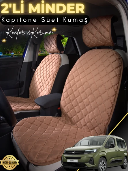 MİRCEM Opel Combo Uyumlu 2'li Süet Oto Koltuk Minderi | Terletmez | Universal | Oto Koltuk Kılıfı | A1 Kahverengi ürün görseli 1