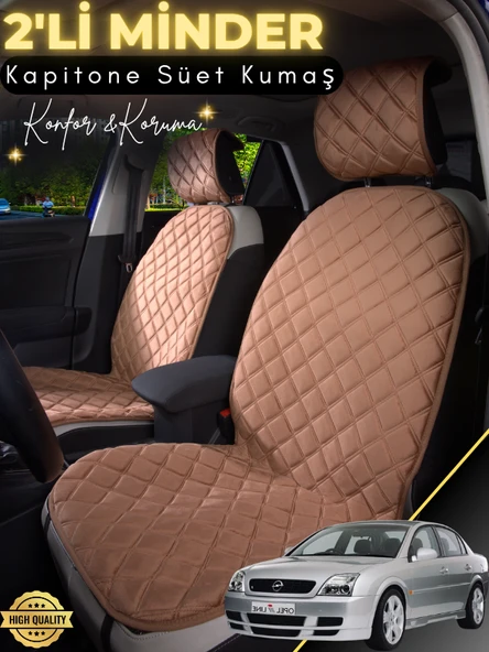 MİRCEM Opel Vectra C Uyumlu 2'li Süet Oto Koltuk Minderi | Terletmez | Universal | Oto Koltuk Kılıfı | A1 Kahverengi ürün görseli 1