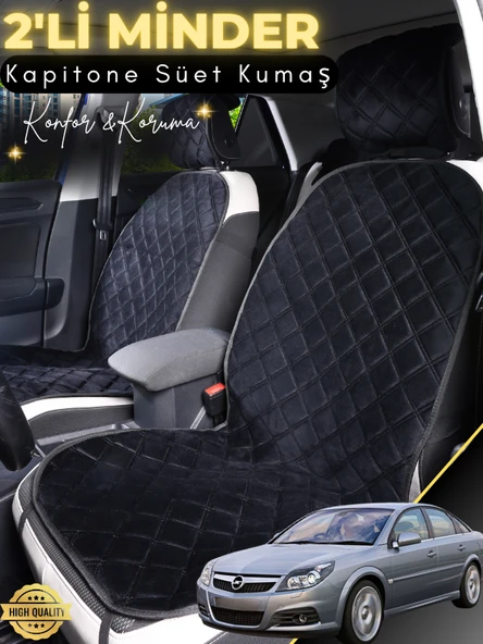 MİRCEM Opel Vectra GTS Uyumlu 2'li Süet Oto Koltuk Minderi | Tam Koruma | Hızlı Montaj | Su Geçirmez | A2 Siyah ürün görseli 1
