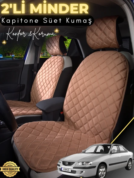 MİRCEM Mazda 626 Uyumlu 2'li Süet Oto Koltuk Minderi | Terletmez | Universal | Oto Koltuk Kılıfı | A1 Kahverengi ürün görseli 1