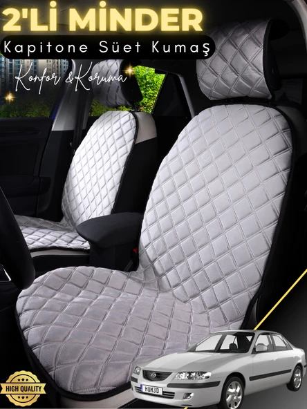 MİRCEM Mazda 626 Uyumlu 2'li Süet Oto Koltuk Minderi | Terletmez | Universal | Oto Koltuk Kılıfı | A3 Gri ürün görseli 1